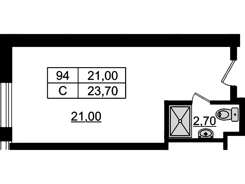 Квартира студия 23.95 м², 8/9 эт., Апарт-отель «Апарт отель Well»